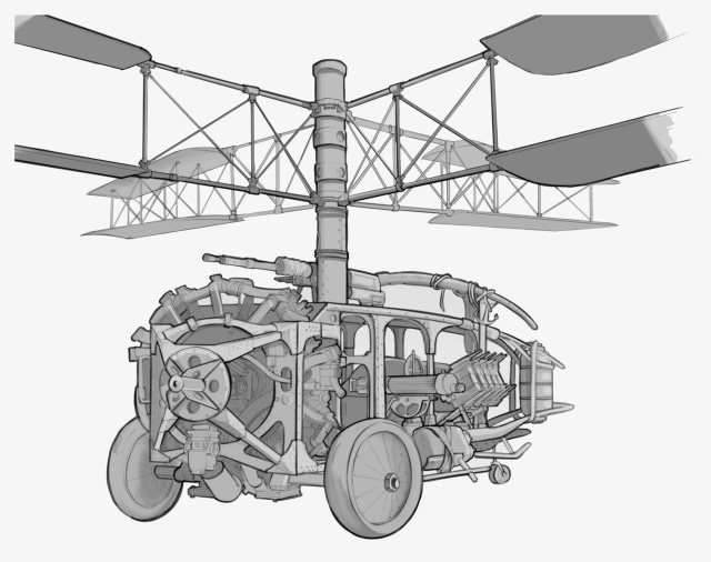 EARLY FRENCH HELICOPTER